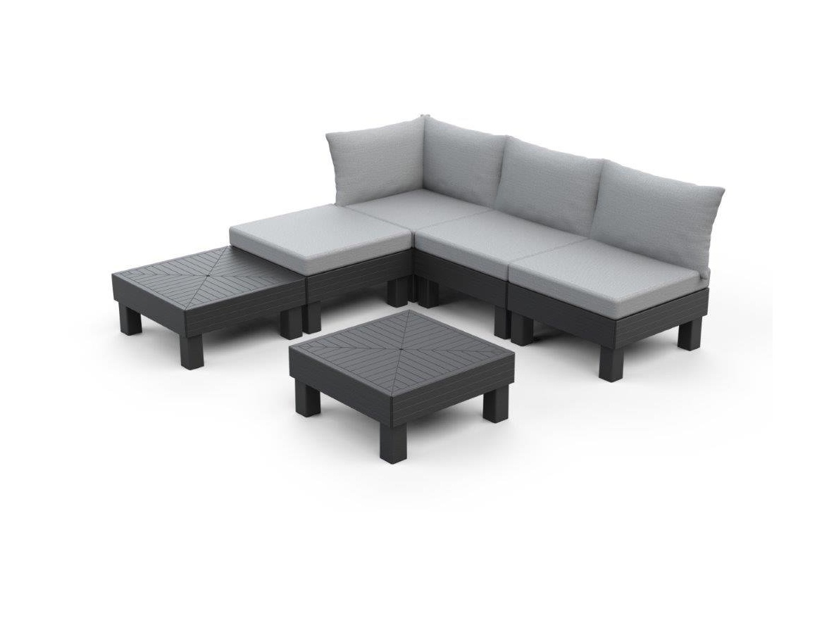 Keter Zahradní nábytek  Elements 5místný modulární set grafitový