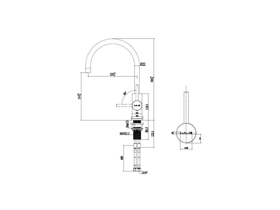 Konyhai csaptelepek Reginox Cano gun metal