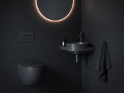 Ravak Umyvadlo Yard 45 C, s otvorem pro baterii, bez přepadu, antracit