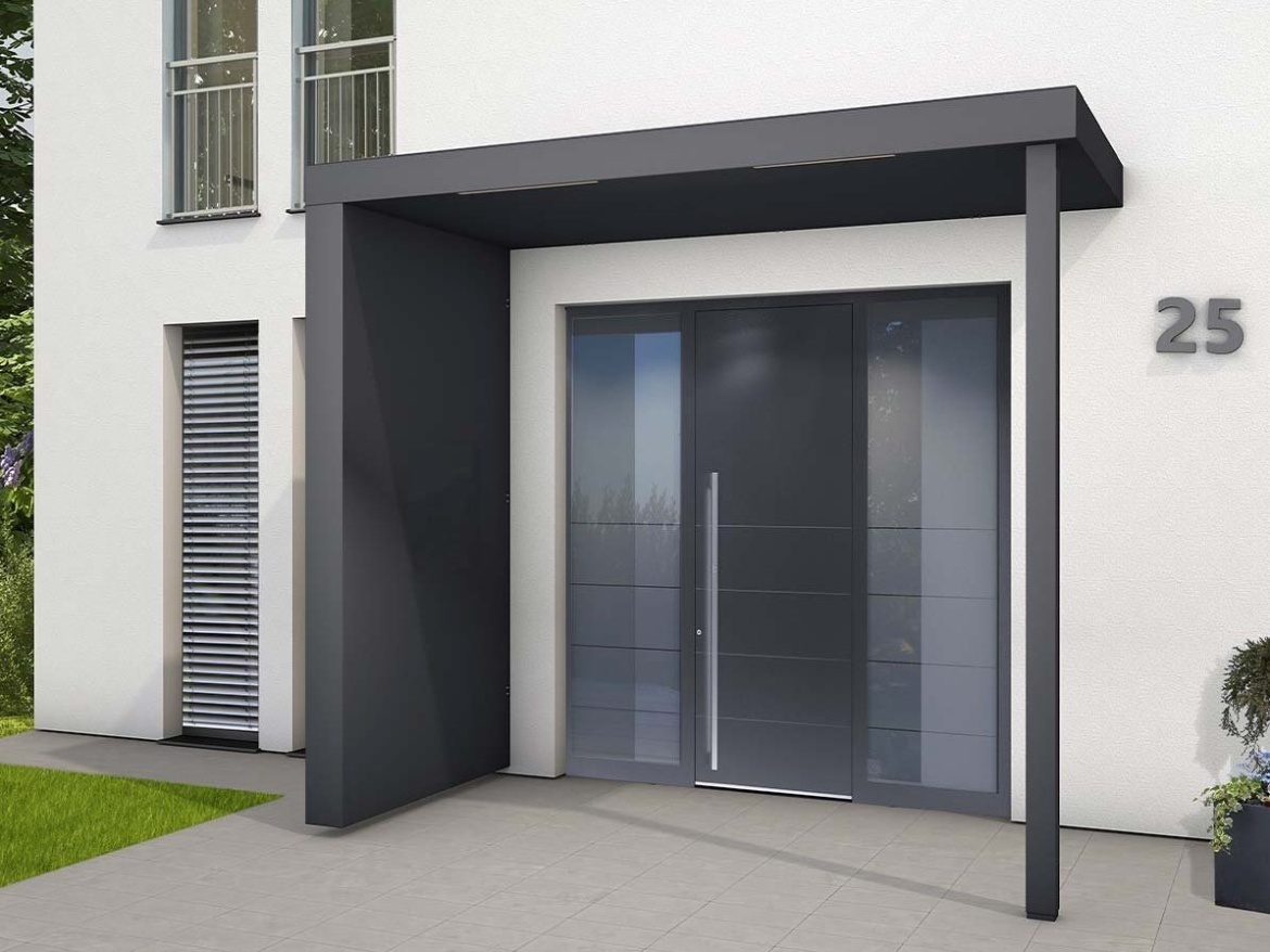 Vchodová stříška Gutta Guttavordach BS PLUS LED strip s bočnicí