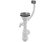 Alcadrain Dřezový sifon A447P s výpustí 115 mm, odpad 40/50 mm, s přípojkou, s přepadem,  A447P-DN50/40