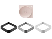 Ravak Umyvadlo Yard 45 C, s otvorem pro baterii, bez přepadu, Smoke Grey