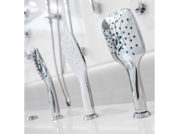 Ravak TE 092.00CR/WH Sprchový sloup vanový s termostatickou baterií, posuvný, se sprchovým setem, chrom/bílá