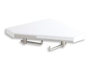 Novaservis Polička rohová Bílá/chrom s háčky, plast, , 65535,1