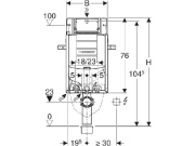 Geberit Instalační modul KOMBIFIX pro závěsné WC, výška 108 cm, pro odsávání zápachu,  111.300.00.5