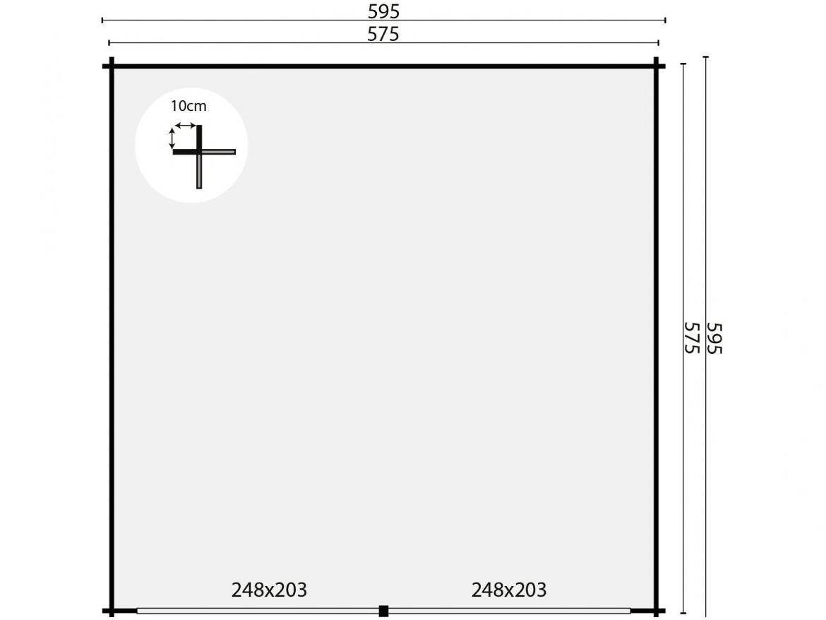 Tuindeco Nysse Garage/open-sided barn | 70mm | impregnated brown