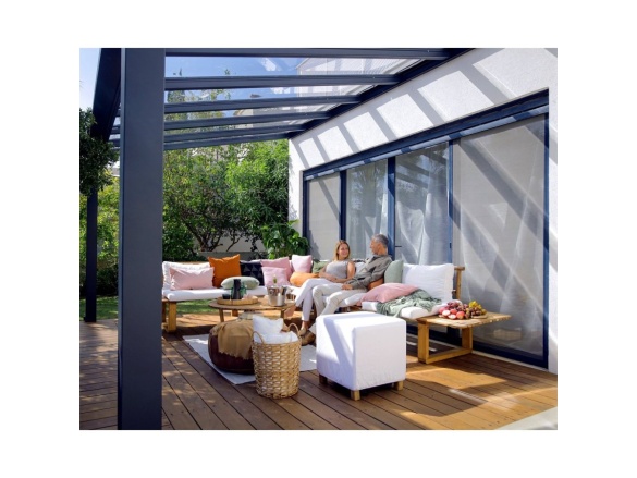 Luxusní hliníková (montovaná) pergola Palram - Canopia Stockholm 3,4 x 5,2 antracit