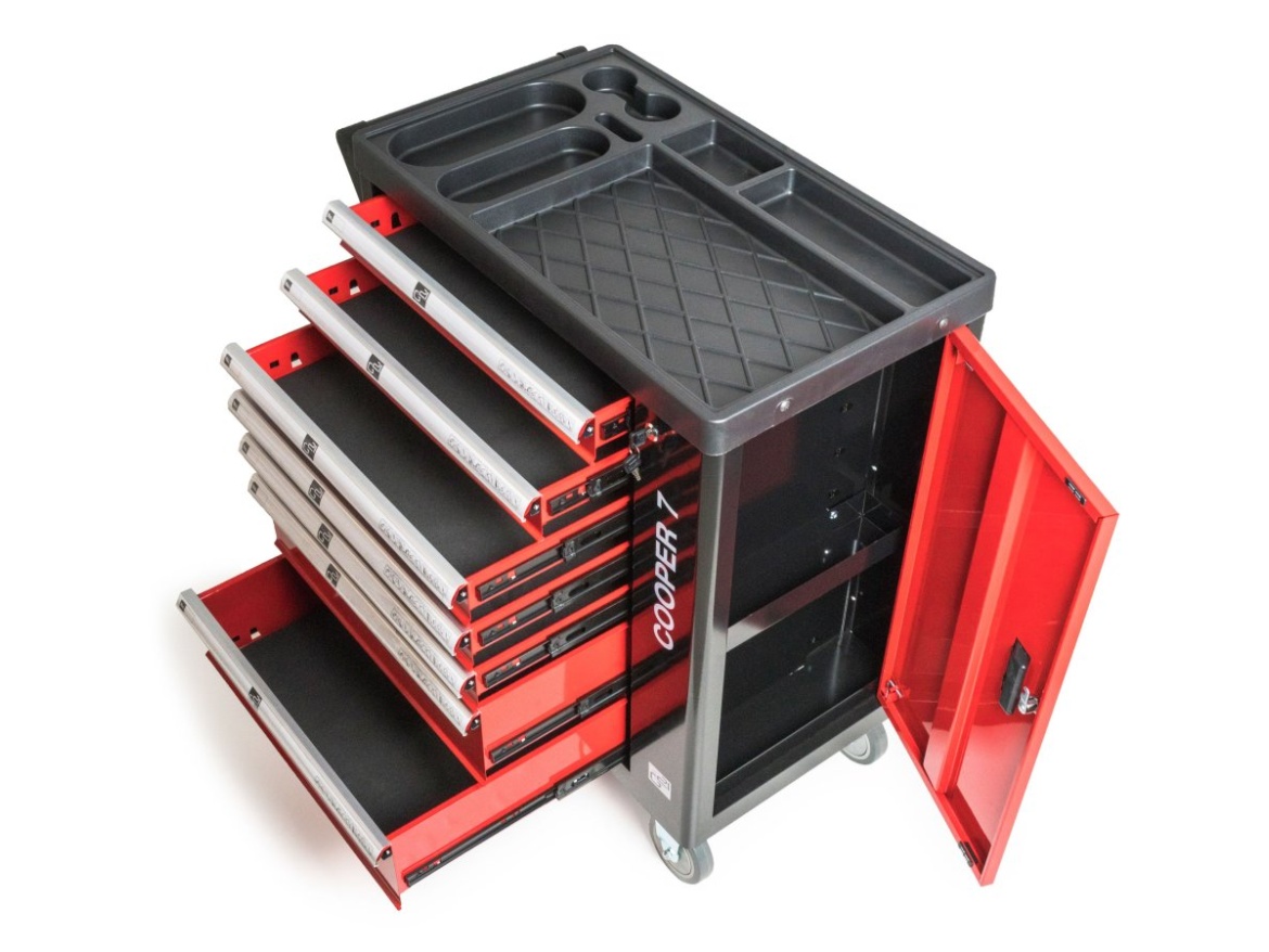 G21 Dílenský vozík  Cooper 7, černo-červený