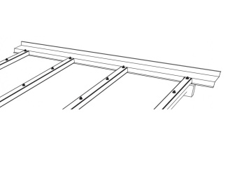 Polycarbonate (PC) –  Guttagliss Glaze - napojení na stěnu bílá 2200 x 169 mm
