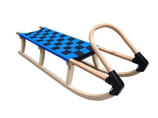Bobok és szánkók –  Dřevěné sáně A2042 125 cm modré