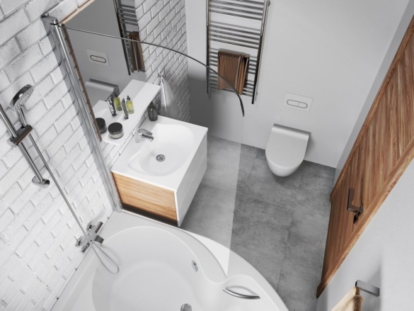 Ravak CVSK1 Rosa 140/150 L, biela matná+transparent