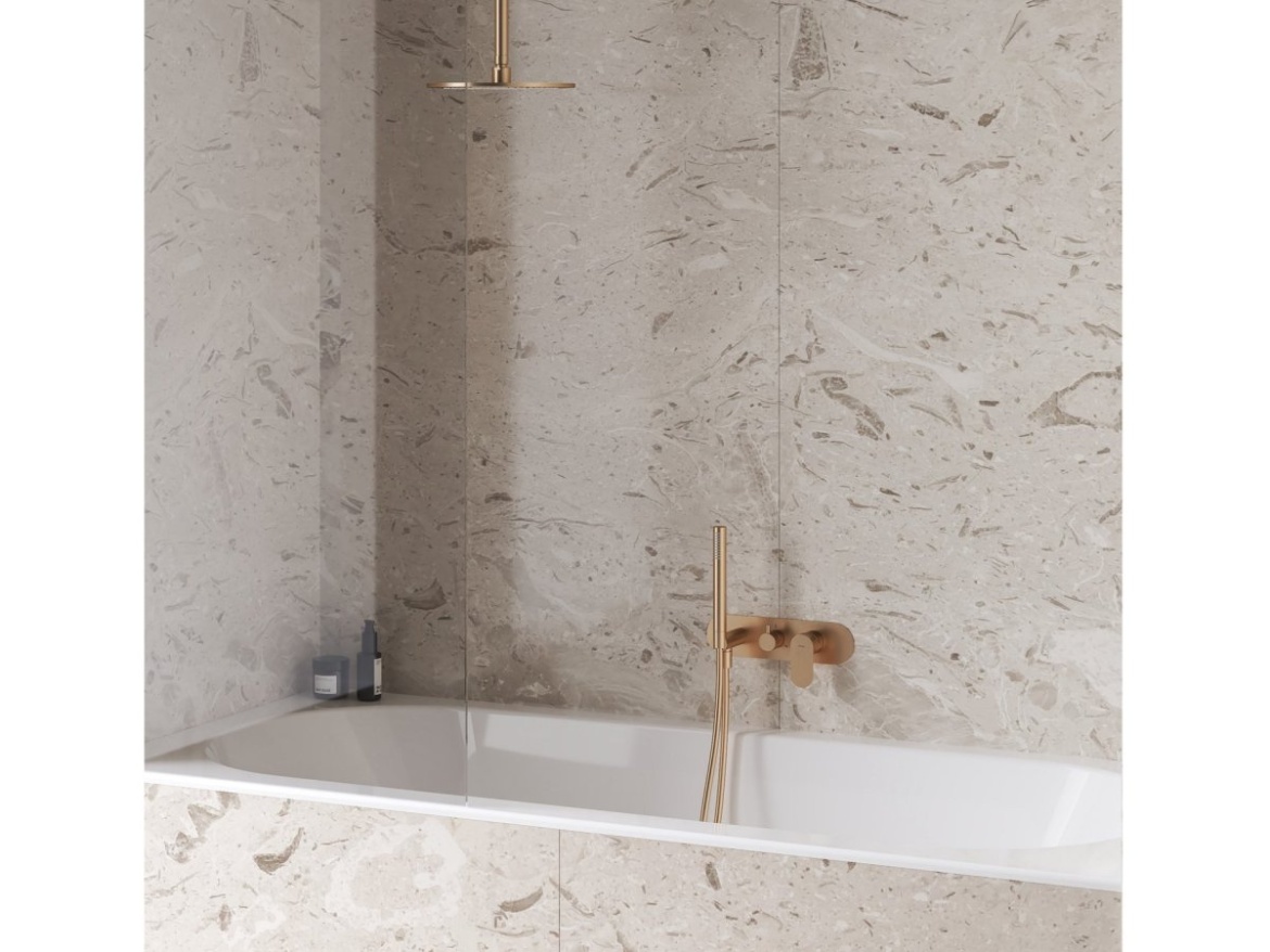 Ravak EL 068.60RGB.O3.RB07D.+S Podomítková baterie 3-cestná bez tělesa, se sprchovým setem, Rose Gold Brushed