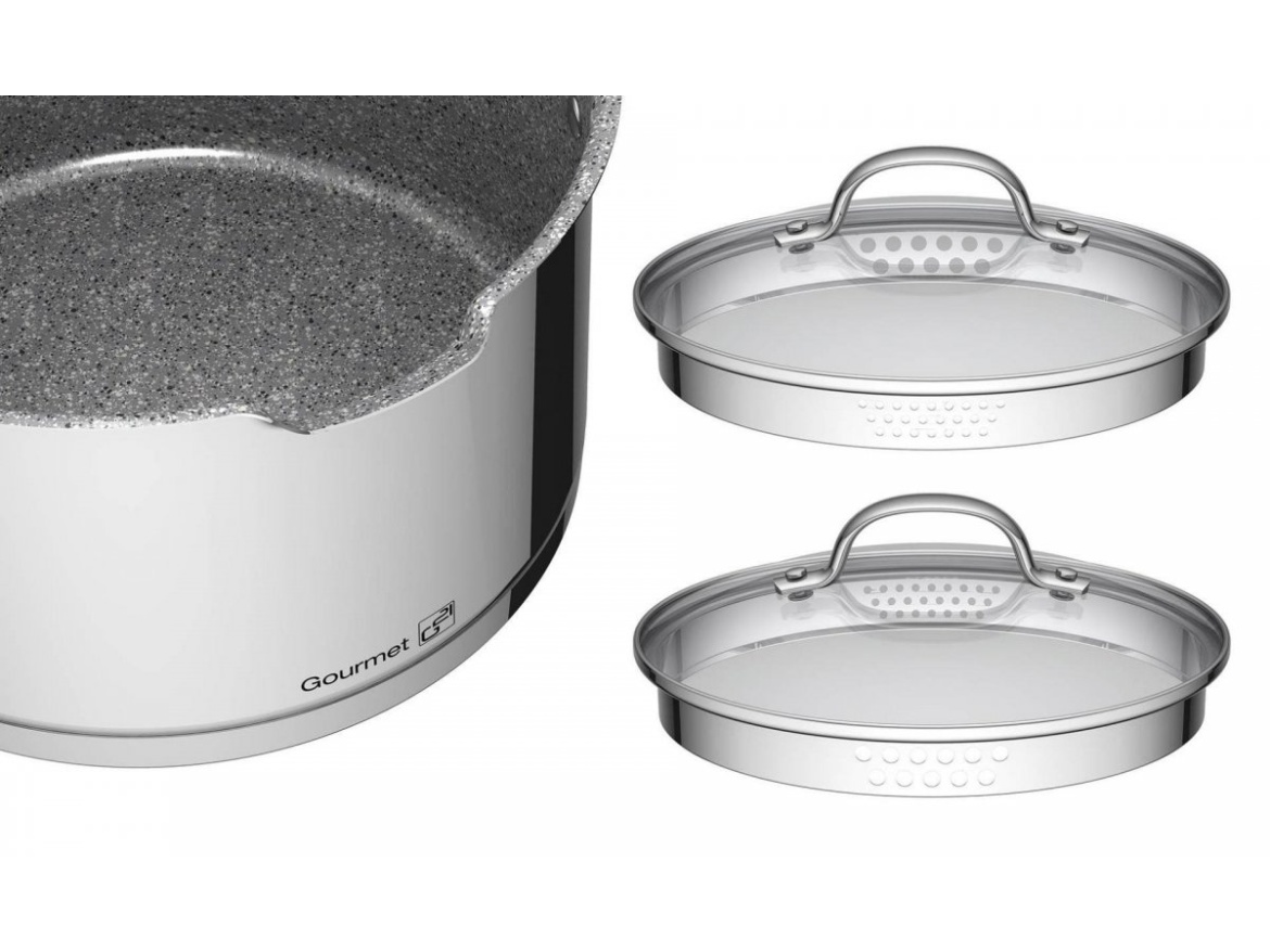 G21 Sada nádobí  Gourmet Miracle s hrncem navíc, 11 dílů, nerez/greblon
