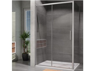 Koupelna a WC –  Lansanit Set sprchového koutu Vati 100 x 90 cm s vaničkou, sklo čiré, profil aluchrom, obdélník,  LAN50015