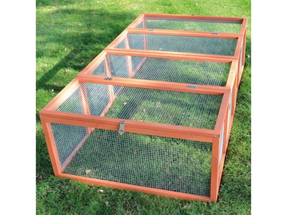 Scobax Dřevěný výběh pro králíky - hnědý