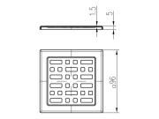 Chuděj ND-Mřížka nerez pro nástavec 100 × 100 mm