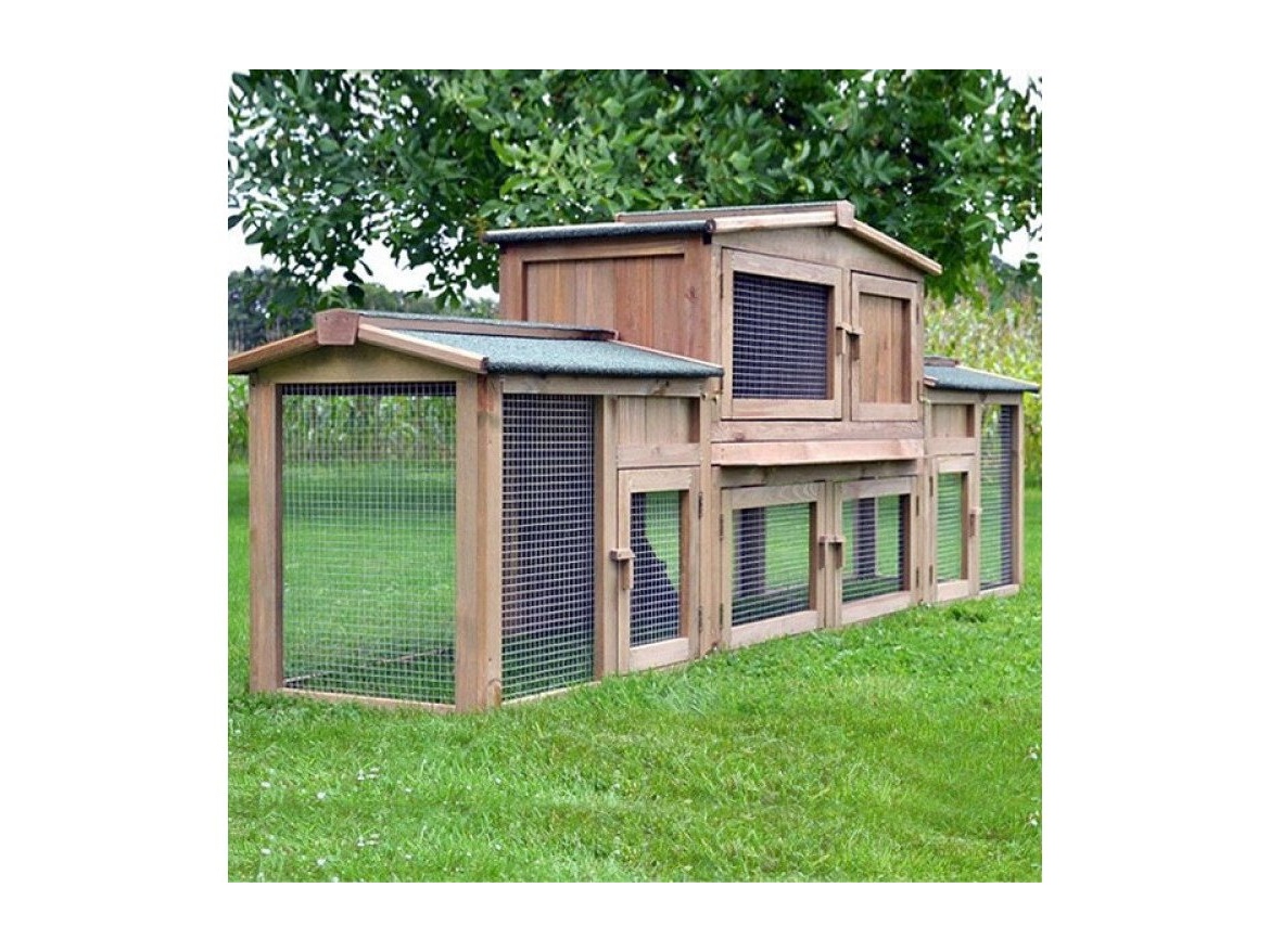 Scobax Dřevěná králíkárna SUŠICE, 2480x520x900 mm