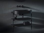 Ravak Umyvadlo Yard 80, bez otvoru pro baterii, bez přepadu, Smoke Grey