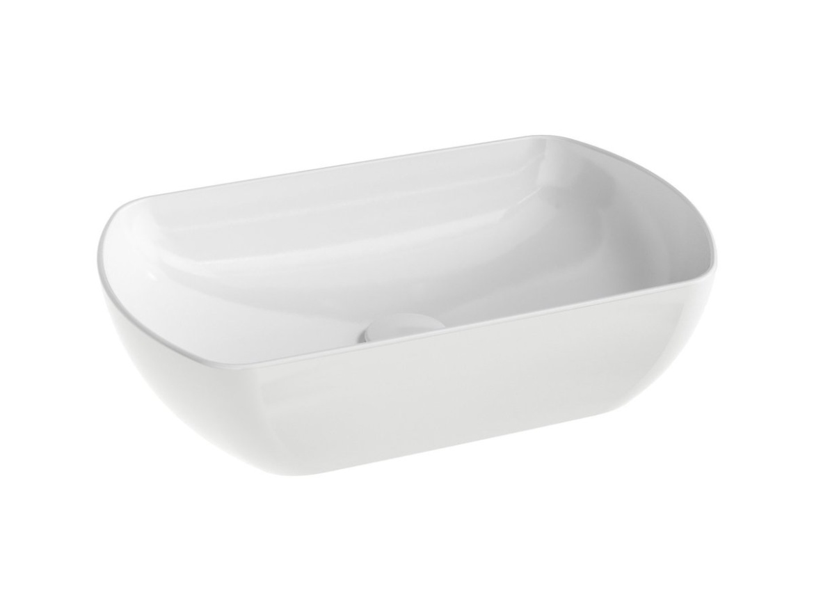 Ravak Umývadlo Uni Slim O 50, bez otvoru pre batériu, bez prepadu, biela