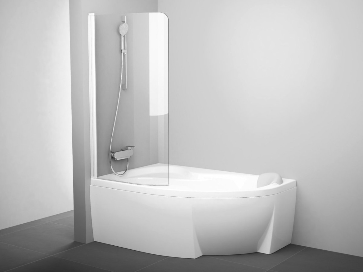 Ravak CVSK1 Rosa 160/170 L, lesk+transparent