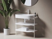 Ravak Umyvadlo Yard 80, s otvorem pro baterii, bez přepadu, Grey Green