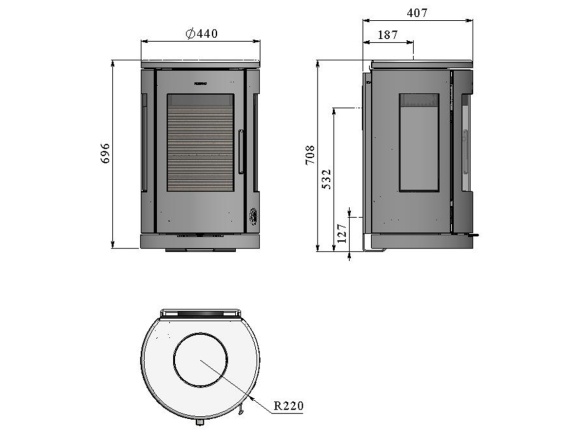 Závesné krbové kachle Morsø 7470 4,3 kW