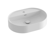 Ravak Umyvadlo Ceramic Slim Shelf O 55, s otvorem pro baterii, s přepadem, antracit