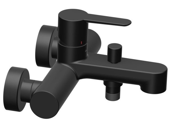 Ravak PU 022.21BLM Vaňová nástenná batéria s prepínačom, bez sprchového setu, čierna matná