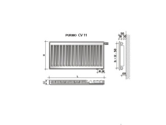 Fűtés és vízmelegítés –  Purmo Radiátor Ventil Compact CV 11 500 x 1000 mm, Purmo F071105010010300