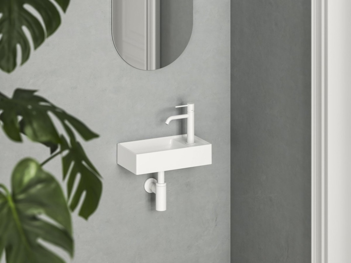 Ravak Umývadlo Veda Wall 40 L, s otvorom pre batériu, bez prepadu, antracit