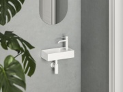 Ravak Umývadlo Veda Wall 40 P, s otvorom pre batériu, bez prepadu, biela matná