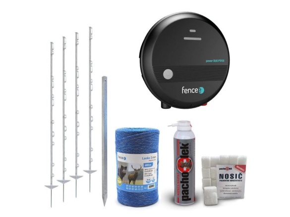 Scobax Sada pachový + elektrický ohradník ochrana sadu proti jelenům, daňkům a srnám - DUO zdroj - lanko 400 m