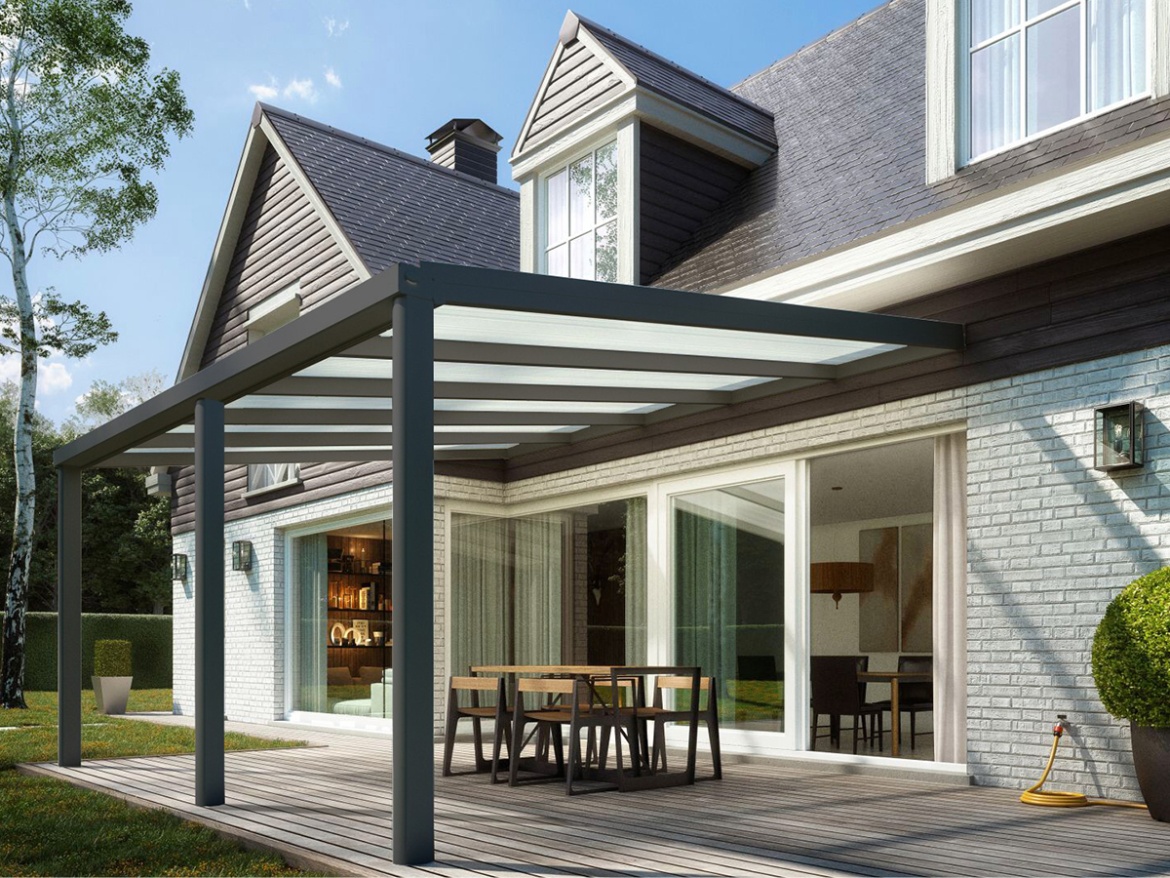 Hliníková pergola CLIMALUX antracit Skylux Pergola Climalux