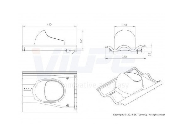 Vilpe Průchodový prvek pro betonovou tašku