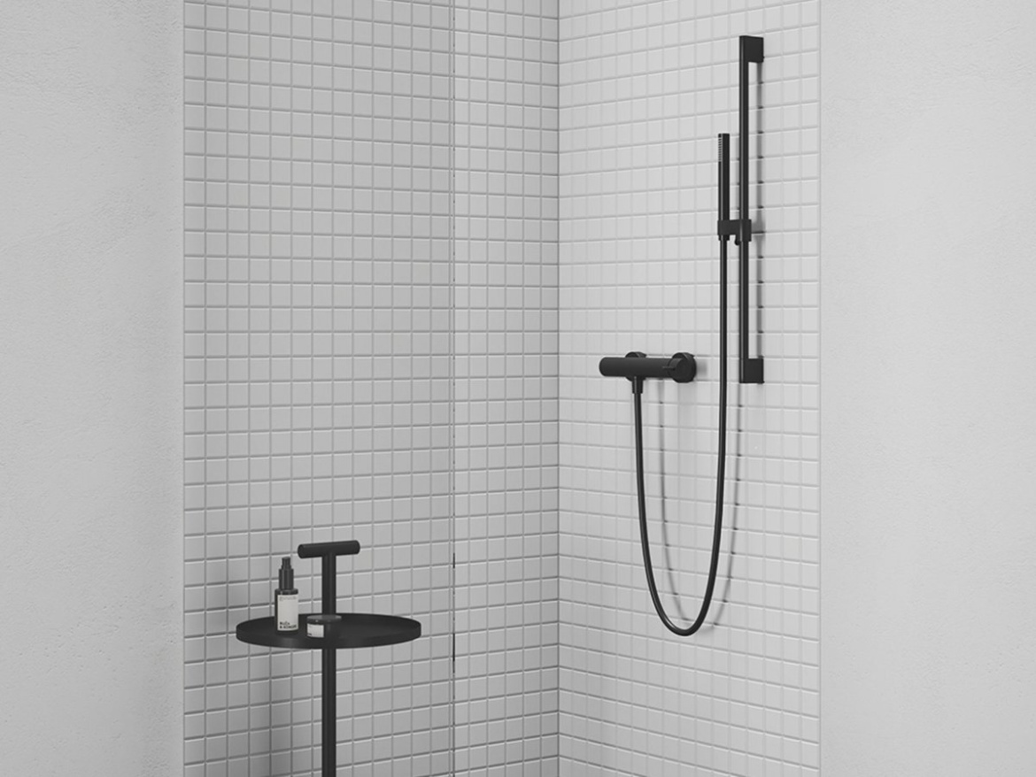 Ravak 974.20BLM Sprchová tyč s držiakom, Black Matt