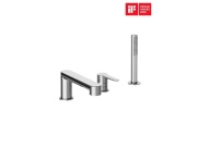 Ravak PU 026.00CR Vaňová 3-otvorová batéria na okraj vane so sprchovým setom, chróm