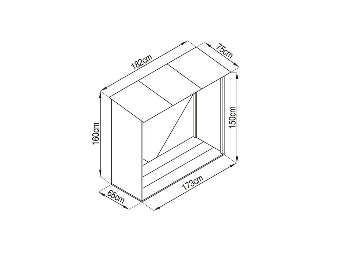 G21 Přístřešek na dřevo  WOH 136 - 182 x 75 cm, antracitový