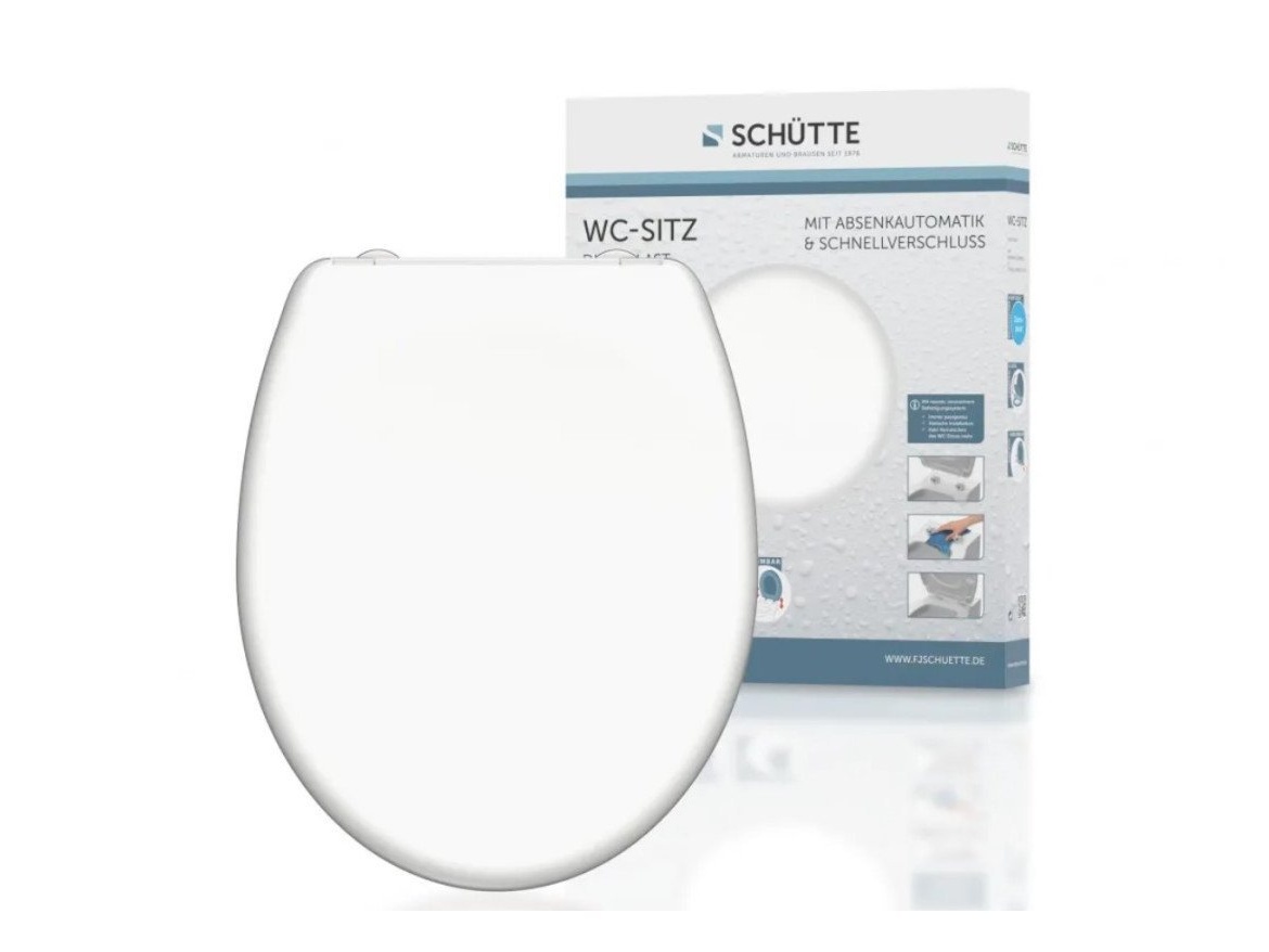 WC sedátka, záchodová prkna Schütte EASY CLIP bílé | Duroplast, Soft Close