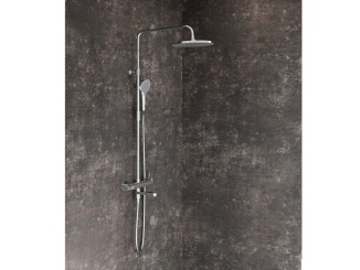 Sprchové sloupy –  Ravak DS 092.00CR Sprchový sloup netermostatický, posuvný, s výtokem a sprchovým setem, chrom