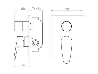 Vodovodné batérie – Novaservis Sprchová/vanová baterie Titania Iris, chrom, podomítková, bez příslušenství, 94450R,0