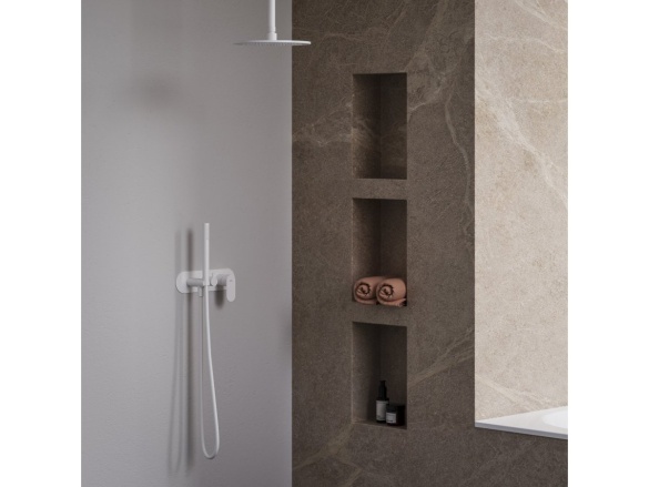 Ravak EL 068.60RGB.O3.RB07D.+S Podomítková baterie 3-cestná bez tělesa, se sprchovým setem, Rose Gold Brushed