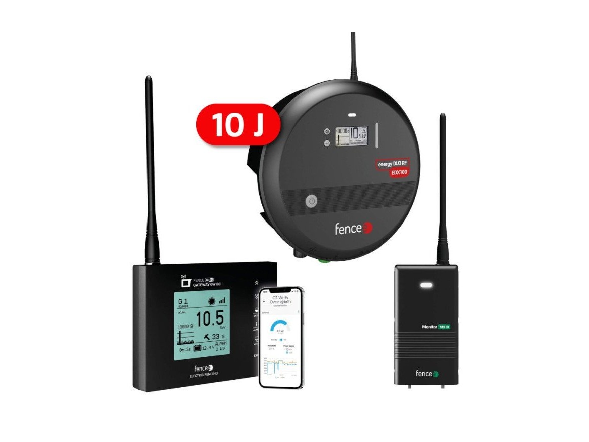 Scobax Set elektrického ohradníku chytrá farma - RF zdroj 10 J - WiFi Gateway - Monitor MX10 ZDARMA