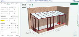 Skleník na podezdívce 43 cm 2,33 x 6,04 m Euro-Serre Muurserre On-Wall
