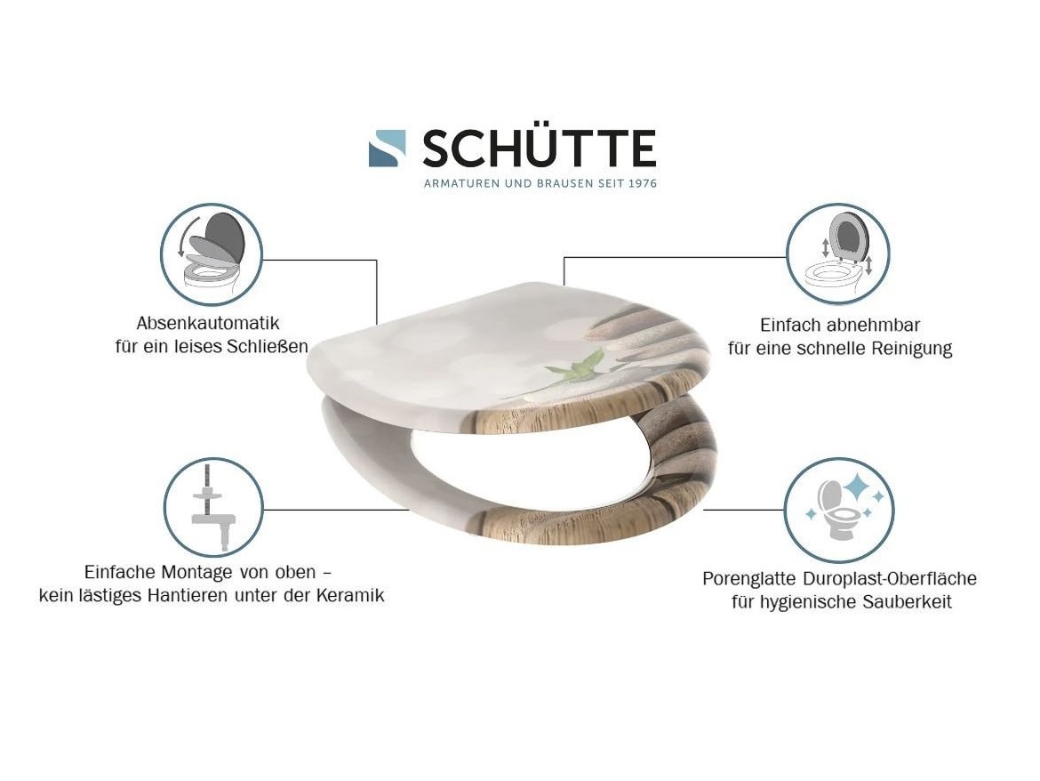 WC sedátka, záchodová prkna Schütte STONE PYRAMID| Duroplast, Soft Close