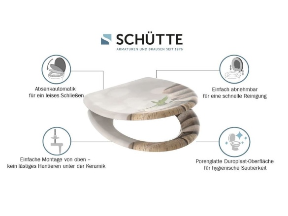 WC sedátka, záchodová prkna Schütte STONE PYRAMID| Duroplast, Soft Close