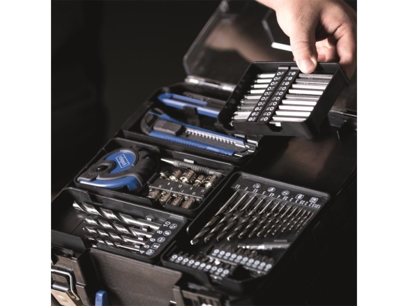 Aku 20 V IXES set vrtacího šroubováku a 74 ks příslušenství Scheppach C-DTB74/1-X