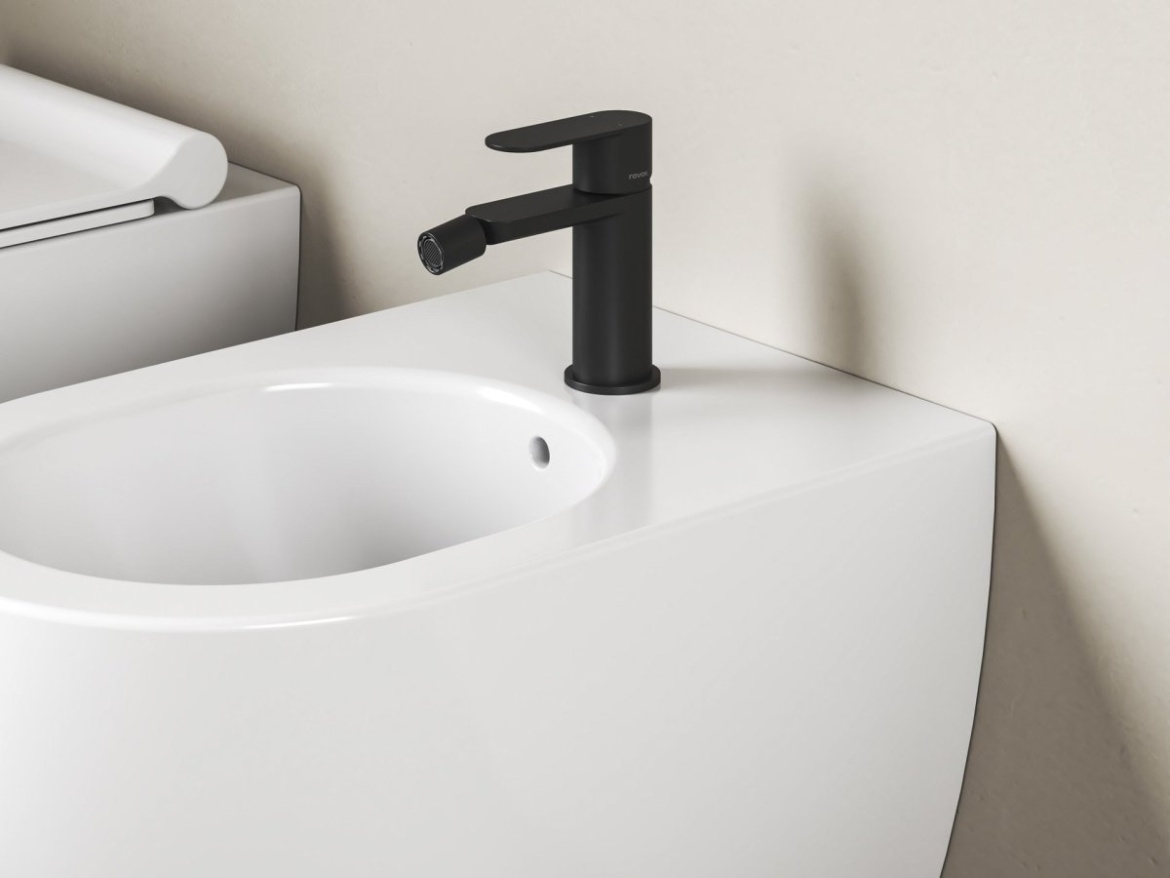 Ravak CR II 056.20BL Bidetová batéria 135 mm bez odtokovej armatúry, čierna