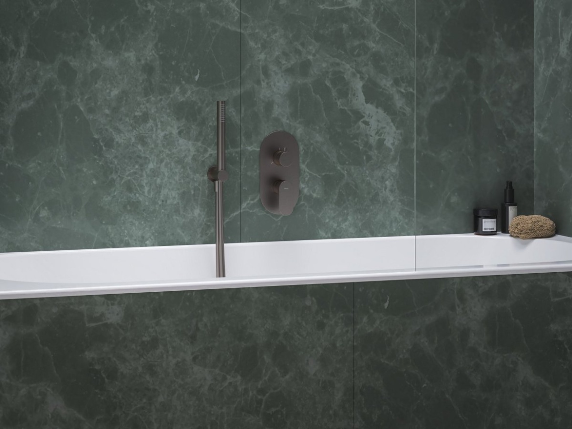 Ravak EL 068.20GB.O3.RB07F Podomítková baterie 3-cestná bez tělesa, grafit kartáčovaný