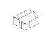 Plechový záhradný domček G21 GAH 1300 - 340 x 382 cm, antracitový