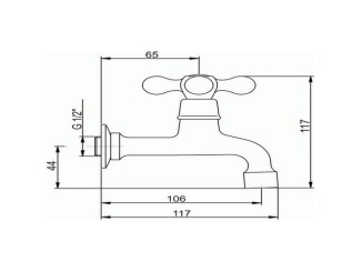 Vodovodní baterie –  Novaservis Umyvadlová baterie Titania Retro II, chrom, stojánková, bez výpusti,  99106,0